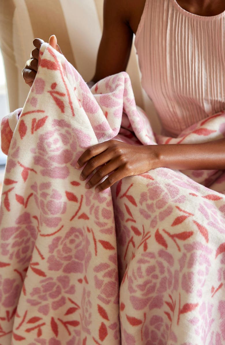 ChappyWrap Peony Petals Throw Blanket, Alternate, color, Pink