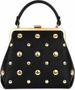 Persaman New York Serena Studded Leather Kiss-Lock Satchel