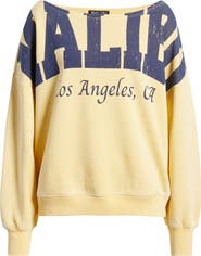 Vinyl Icons Malibu Off the Shoulder Graphic Sweatshirt