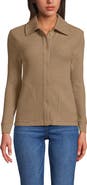 Lands' End Waffle Relaxed Long Sleeve Shirt Jacket