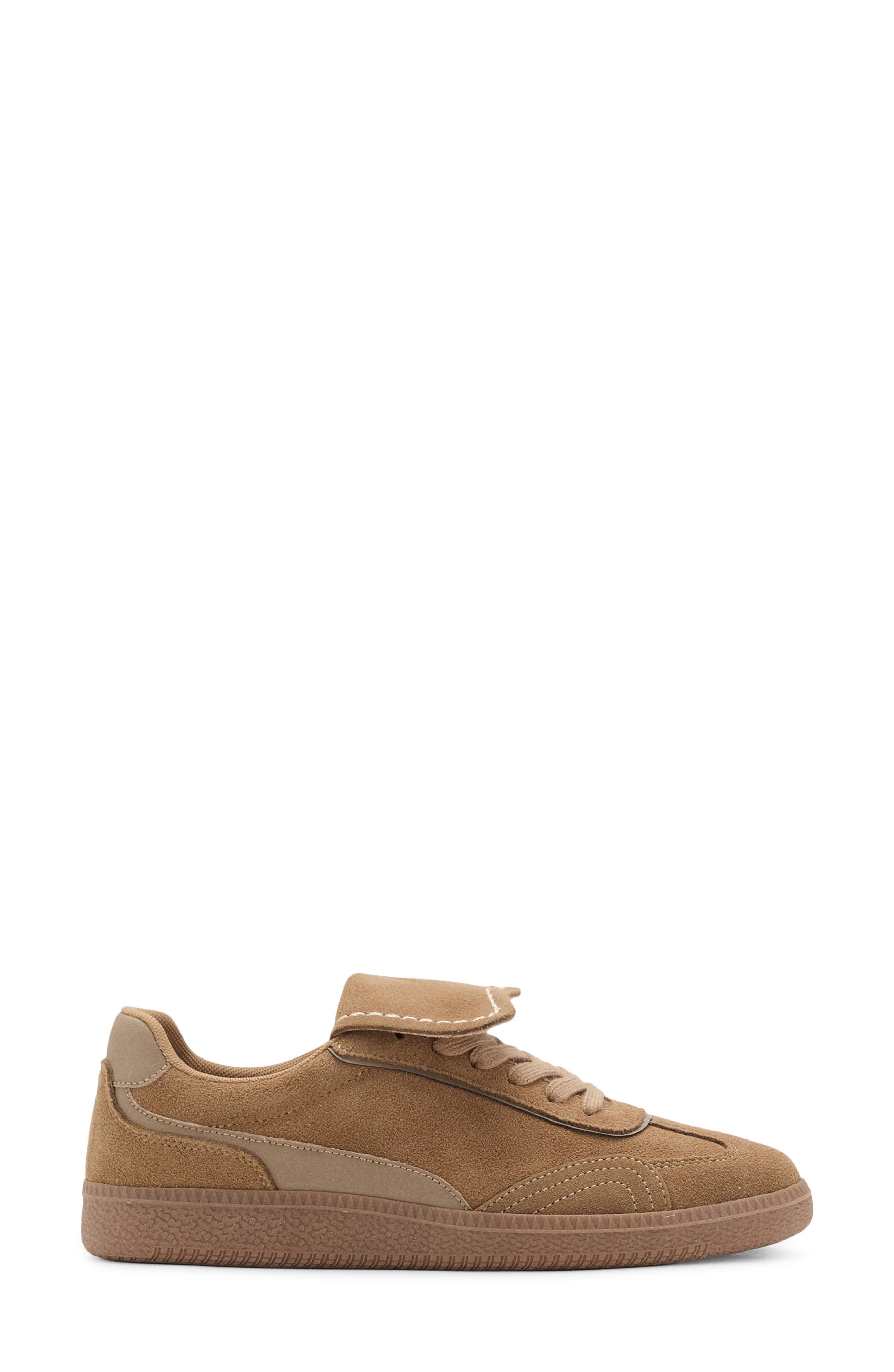 MANGO TEEN Low Top Suede & Leather Sneaker, Alternate, color, Sand