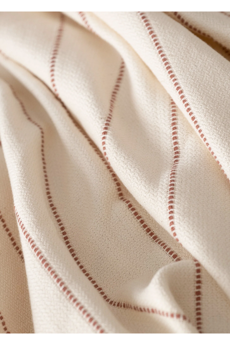 Smooth Cotton Bed Blanket with Stripes, Alternate, color, Ivory / Copper Stripe