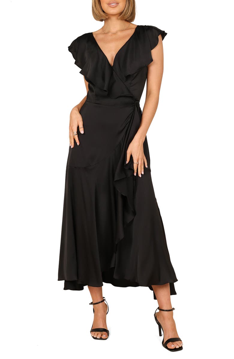 Petal & Pup Cally Frill Midi Wrap Dress, Main, color,