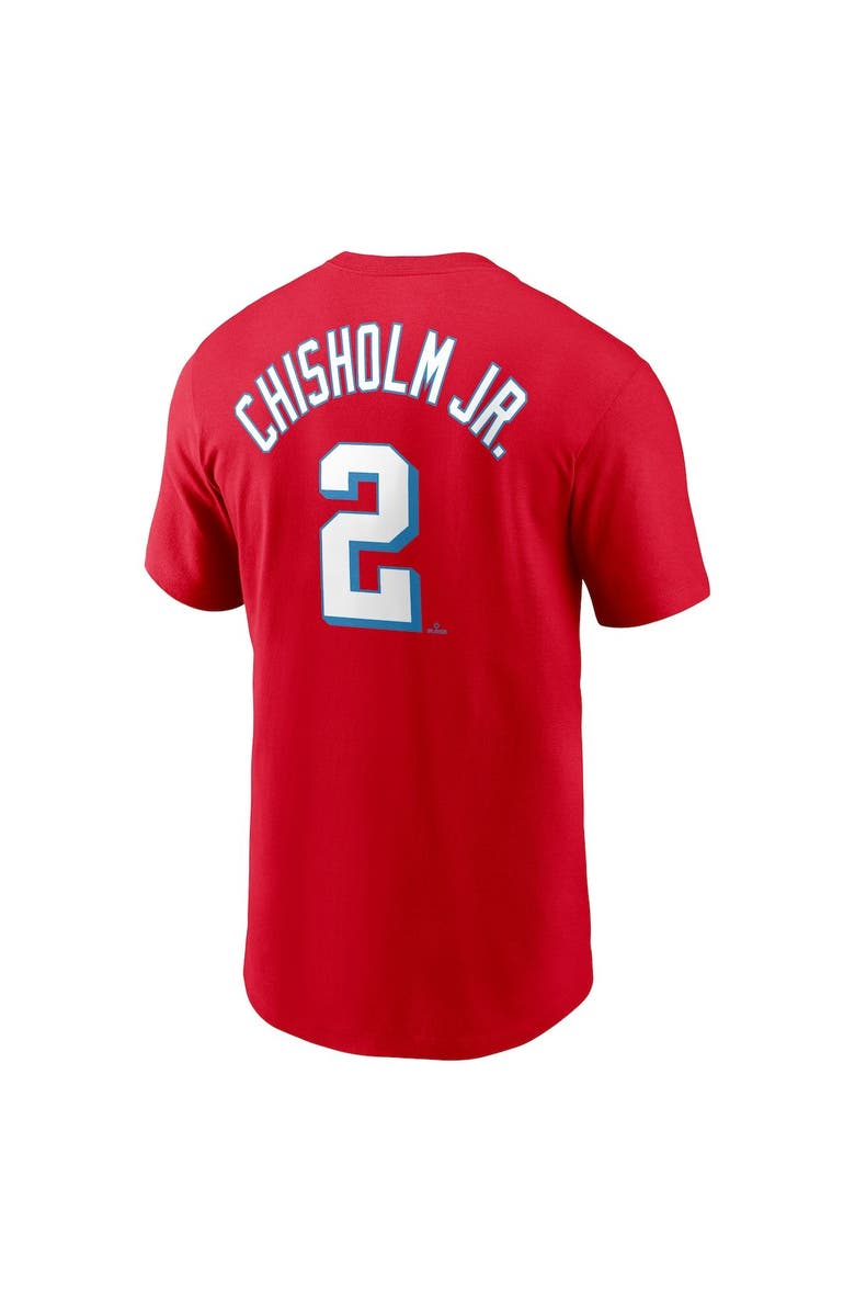 Nike Men's Nike Jazz Chisholm Red Miami Marlins City Connect Name & Number T-Shirt, Alternate, color,