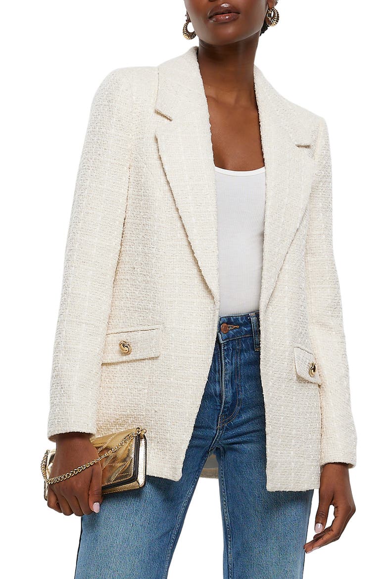 Bouclé Blazer, Main, color, CREAM