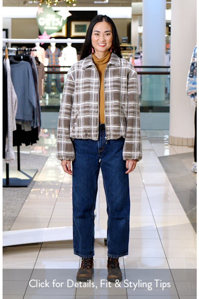 Plaid High Pile Fleece Bubble Jacket video