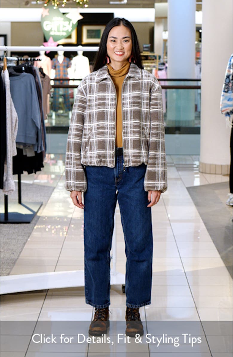 Plaid High Pile Fleece Bubble Jacket, sales video thumbnail