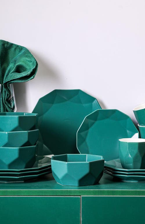 Stone Lain Jamie Porcelain 16-piece Dinnerware Set In Green