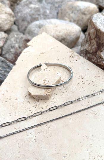 Set of 3 18K Gold Plated Stainless Steel Bracelets