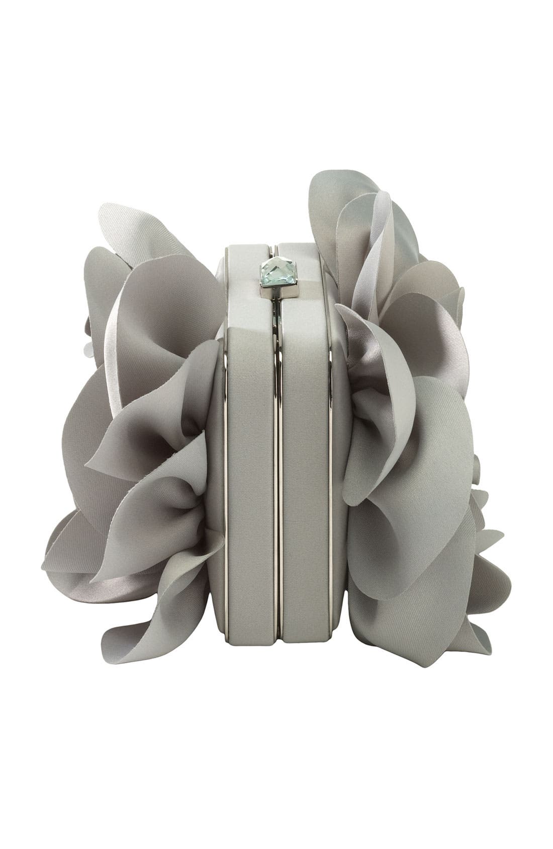 'Rose' Satin Box Clutch, Alternate, color, GREY
