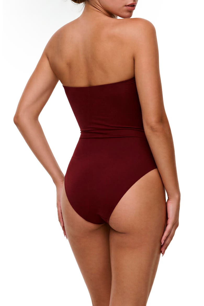 Seamless Forming Strapless Bodysuit, Alternate, color, Wild Cherry