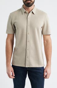 Johnston & Murphy Linden Textured Short Sleeve Button-Up Shirt