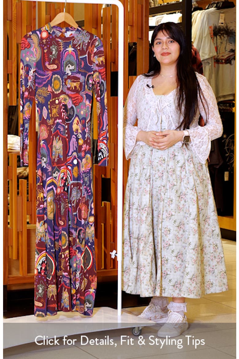 farm rio tropical multicolor long sleeve maxi dress Puff Sleeve Maxi Dress by FARM Rio