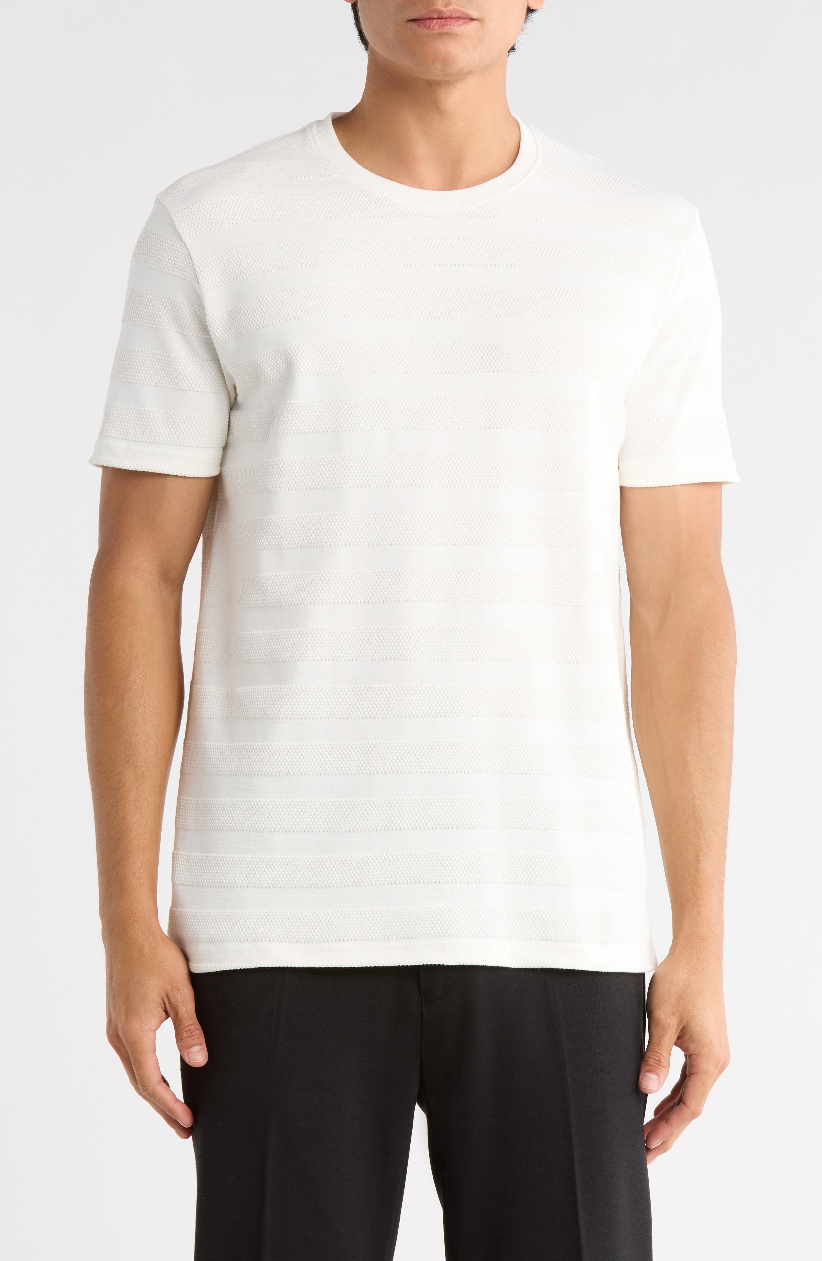 DENIM AND FLOWER Textured Crewneck T-Shirt