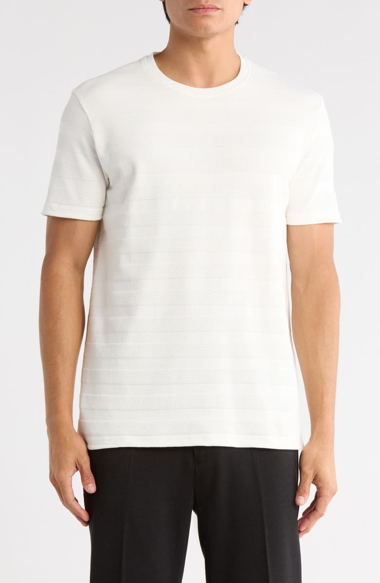 DENIM AND FLOWER Textured Crewneck T-Shirt, Main, color, Off White