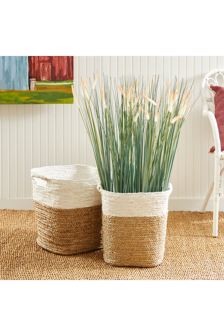 Madura Rectangular Baskets Set of 2, Alternate, color, White