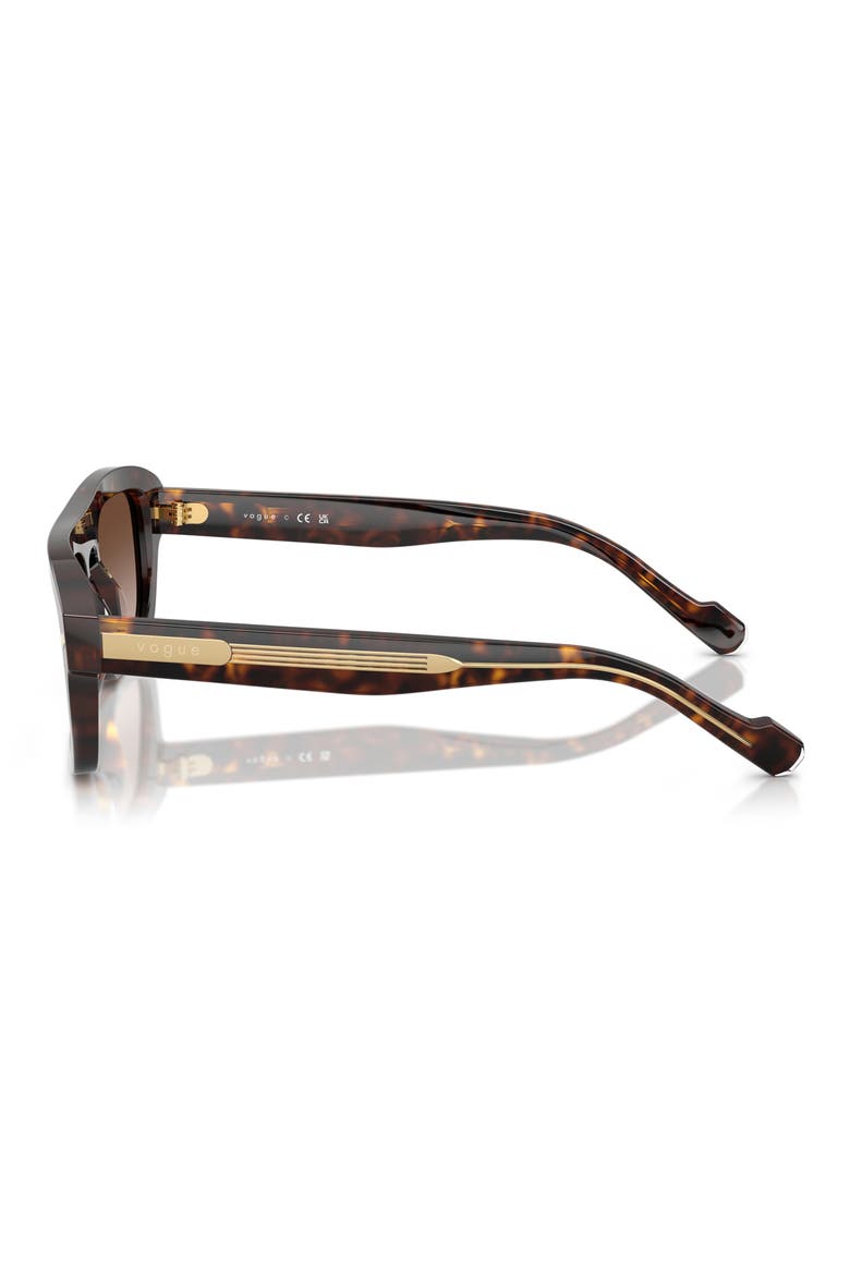 53mm Gradient Square Sunglasses, Alternate, color, DARK HAVANA