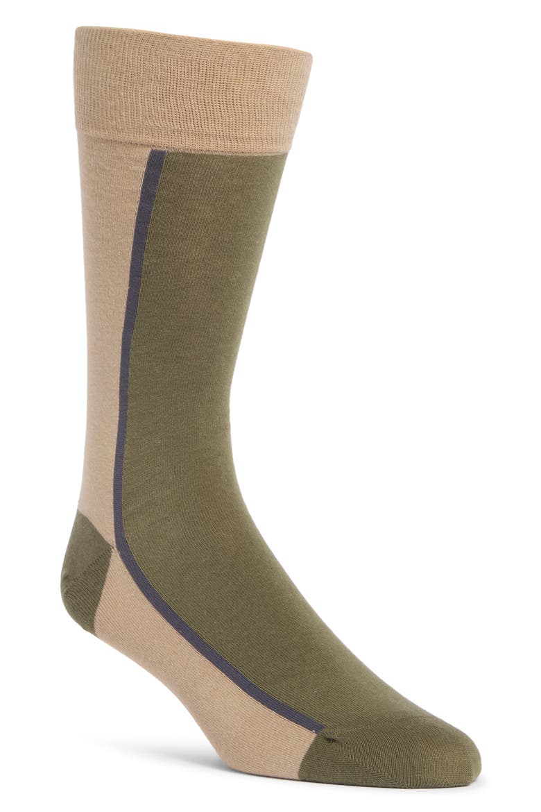 Colorblock Dress Socks, Main, color, OLIVE ASSORTED