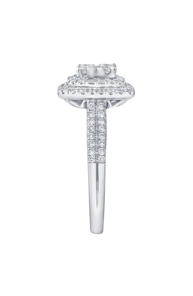 LuvMyJewelry Caelisse 1.25 Ct 14K Gold Cushion Halo Diamond Ring, Alternate, color, 14K White Gold
