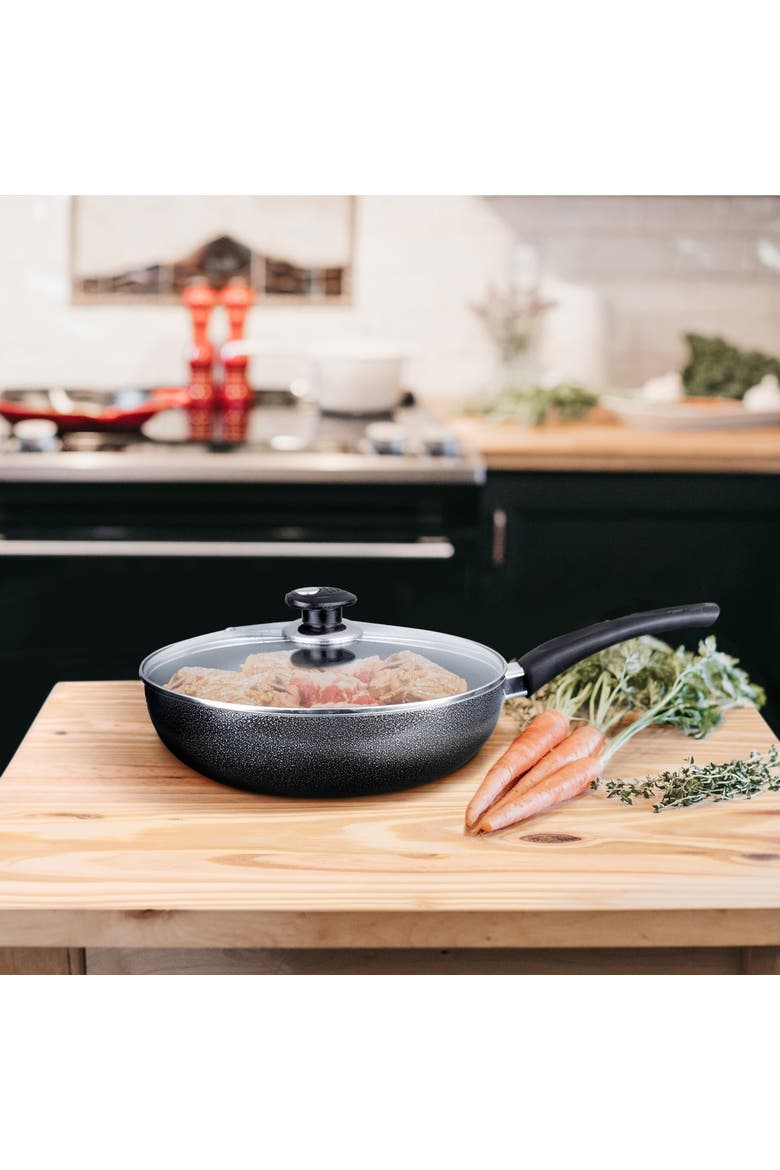 Wok W/ Lid Aluminum Non-Stick 10, Alternate, color, Black