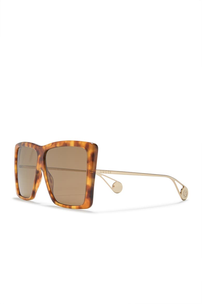 61mm Retro Square Sunglasses, Alternate, color, HAVANA