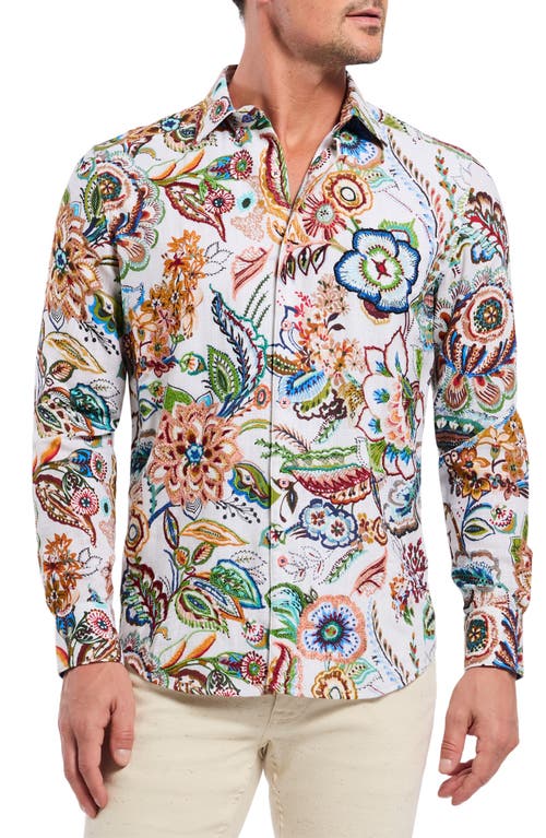 Robert Graham Palawan Embroidered Floral Button-up Shirt