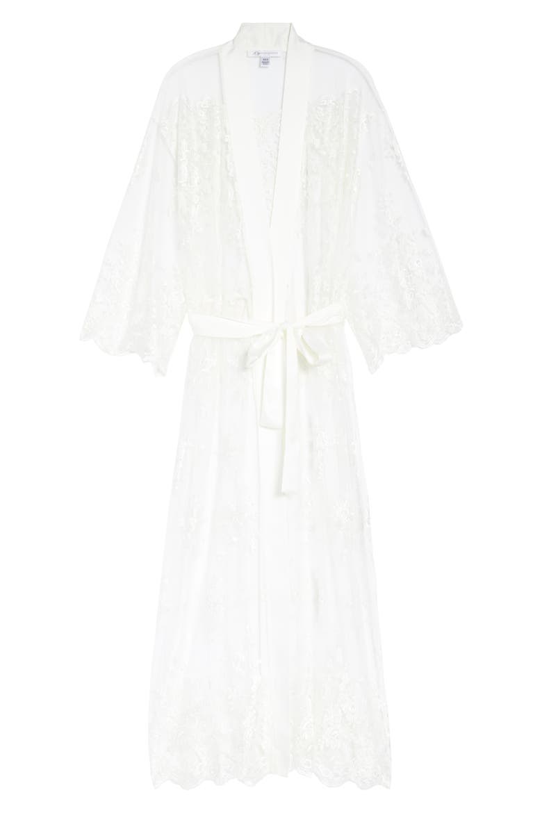 Darling Sheer Lace Robe, Alternate, color, IVORY