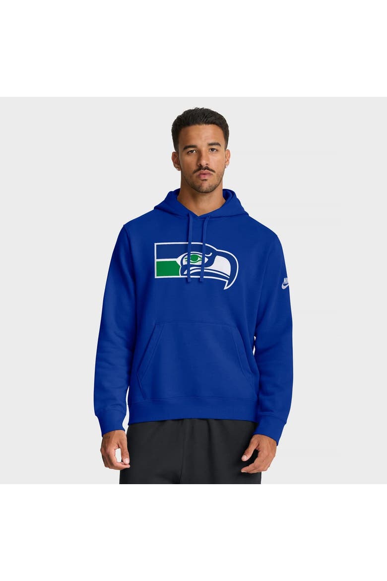 Men's Nike Royal Seattle Seahawks Club Fleece Pullover Hoodie, Main, color, Royal