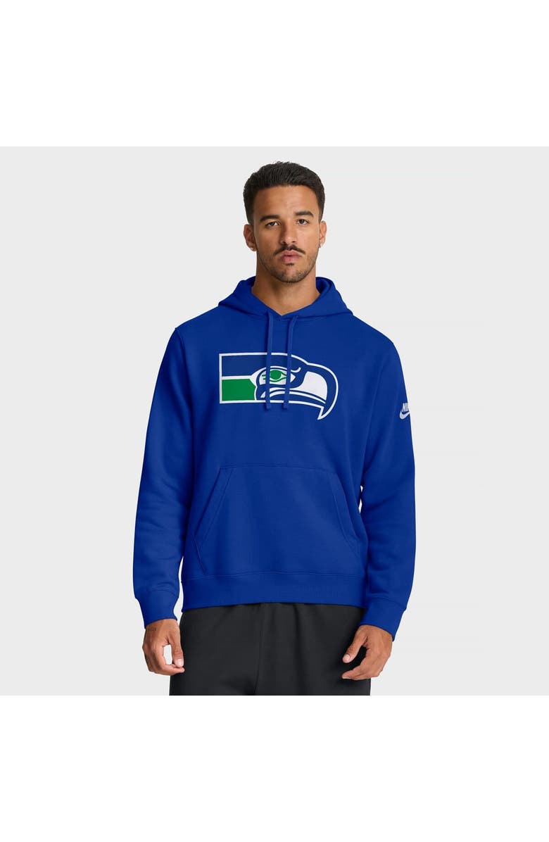 Nike Men's Nike Royal Seattle Seahawks Club Fleece Pullover Hoodie, Main, color, Royal