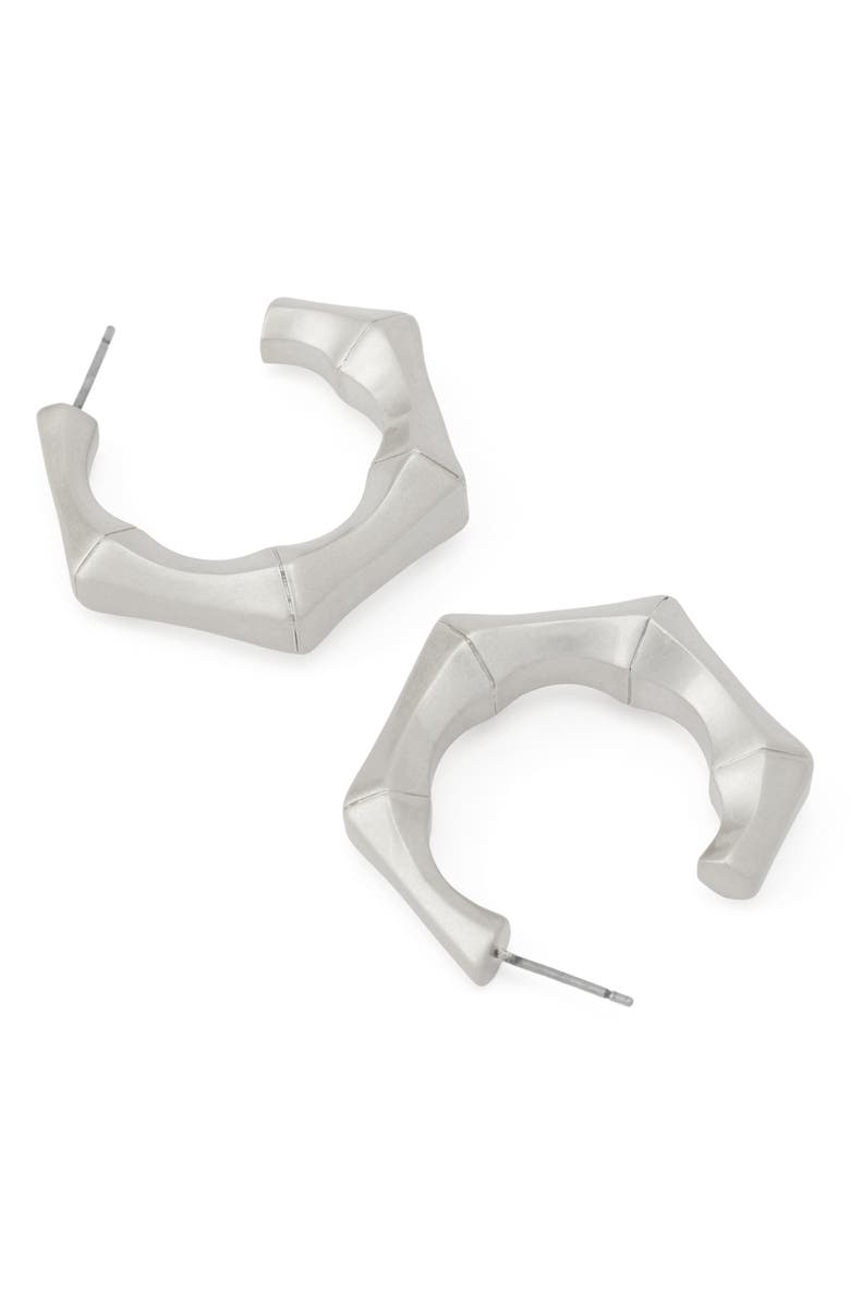 AllSaints Small Hexagon Hoop Earrings, Alternate, color, Warm Silver