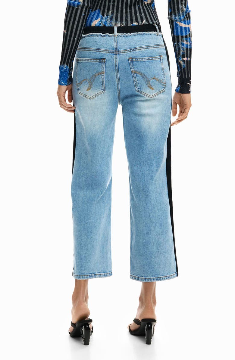 Desigual Straight Leg Crop Jeans, Alternate, color, Medium Blue