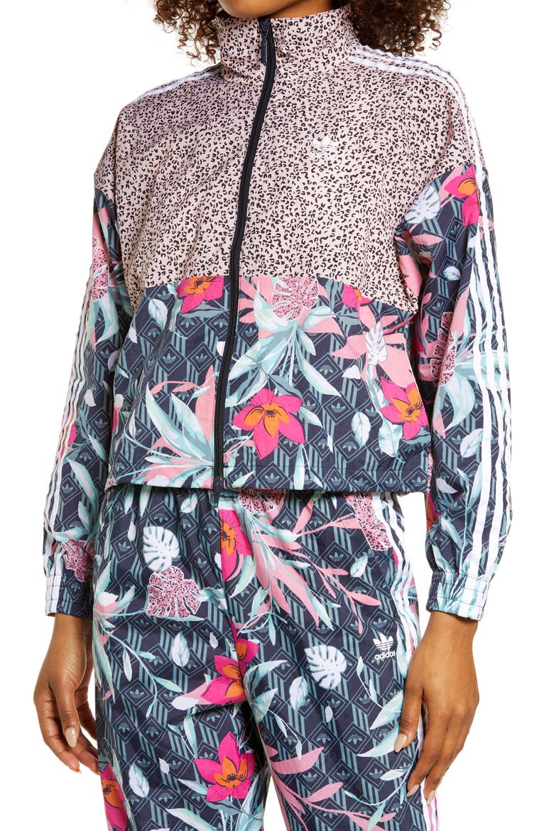 x HER Studio London Mixed Prints Track Jacket, Alternate, color, MULTICOLOR