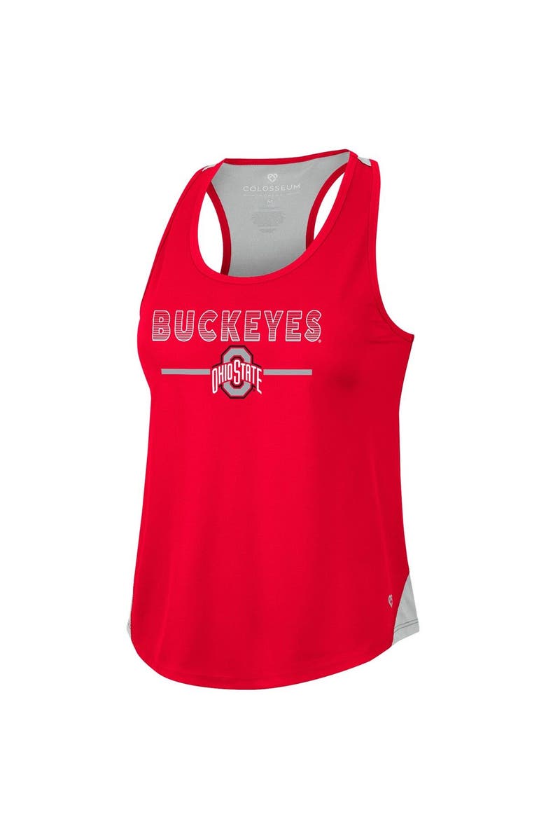 COLOSSEUM Women's Colosseum Scarlet Ohio State Buckeyes Sachs 2-Hit Scoop Neck Racerback Tank Top, Alternate, color, 