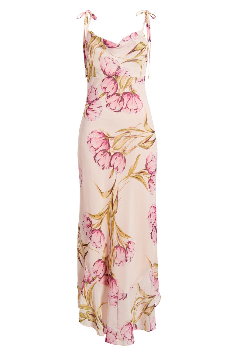 Jaila Ruffle Floral Maxi Dress, Alternate, color, ROSETTE PINK