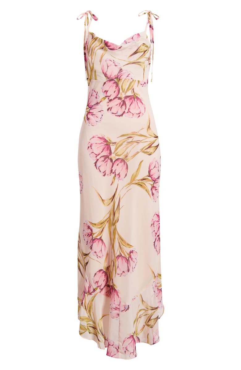Steve Madden Jaila Ruffle Floral Maxi Dress, Alternate, color, Rosette Pink