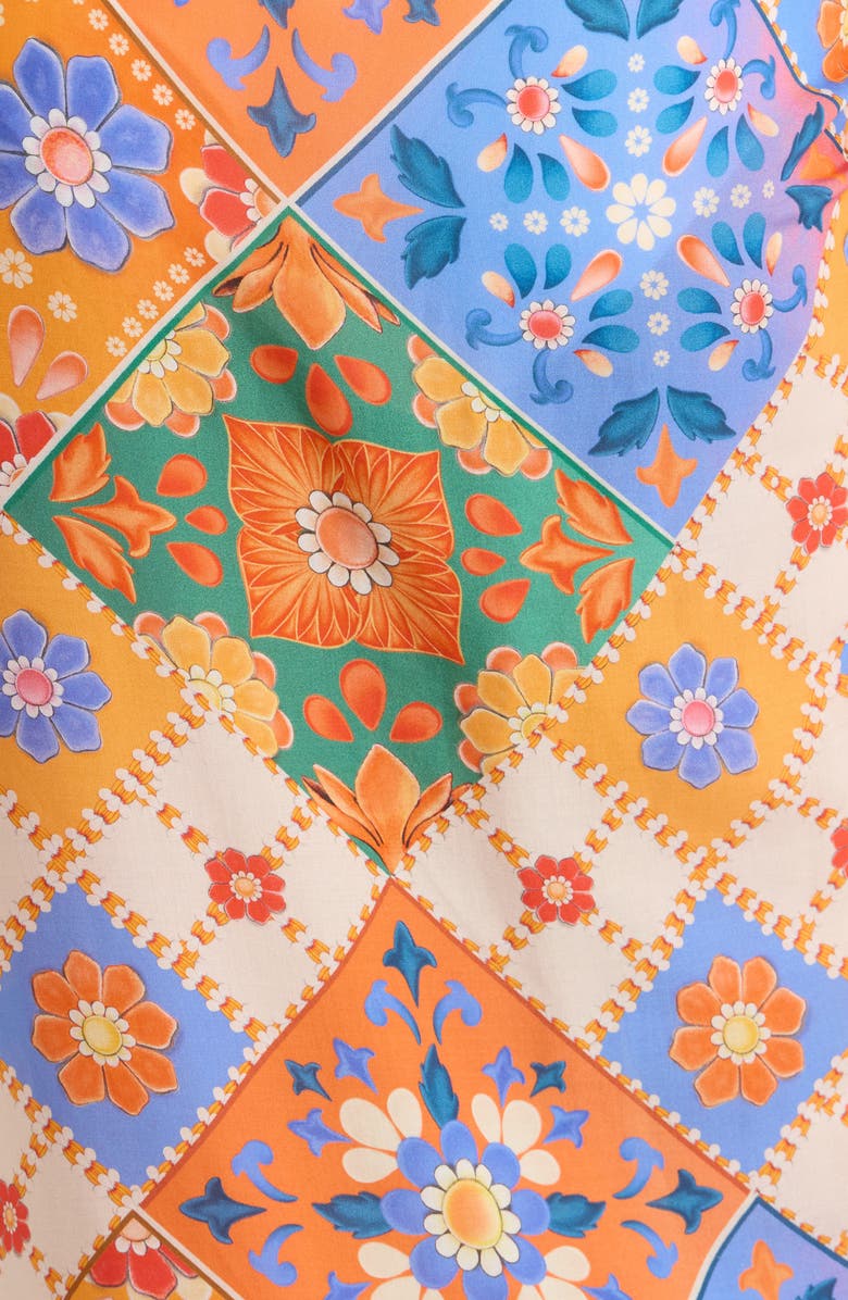 Agua Bendita Marine Tile Cover-Up Pareo, Alternate, color, Multicolor