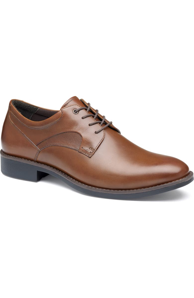 Johnston & Murphy Holcomb Waterproof Plain Toe Derby, Main, color, Tan Waterproof Full Grain