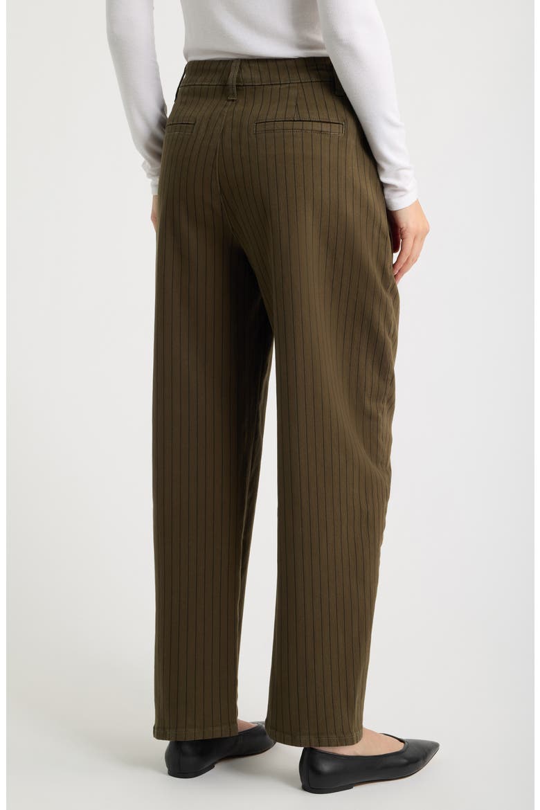 Pleated Barrel Leg Pants, Alternate, color, MOSS