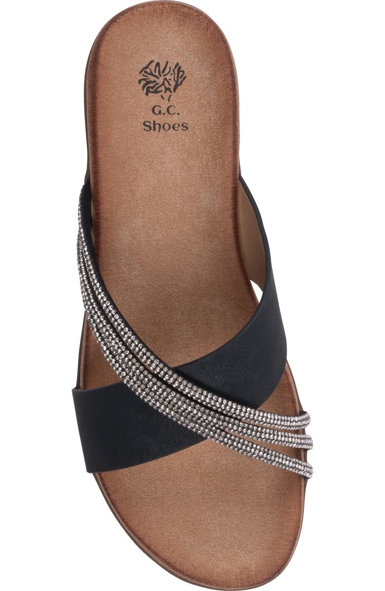 GC SHOES Iris Comfort Wedge Sandal, Alternate, color, Black
