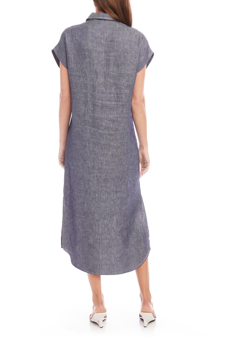 Relaxed Linen Midi Shirtdress, Alternate, color, INDIGO