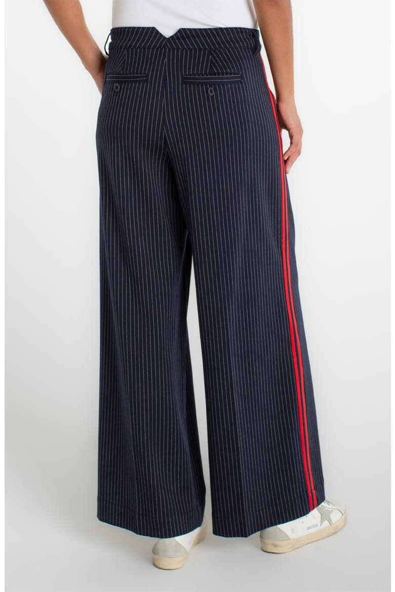 Pinstripe & Side Stripe Pleated Drawstring Pants, Alternate, color, DP MDNITE STRP
