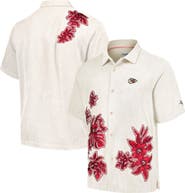 Tommy Bahama Men's Tommy Bahama Cream Kansas City Chiefs Hibiscus Camp Button-Up Shirt