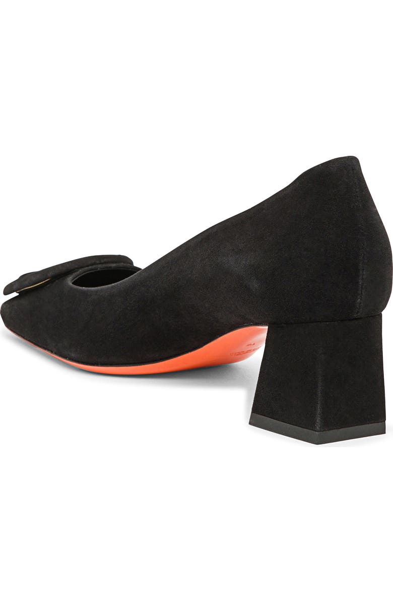 Santoni Women's Suede Low-Heel Pump, Alternate, color, Black