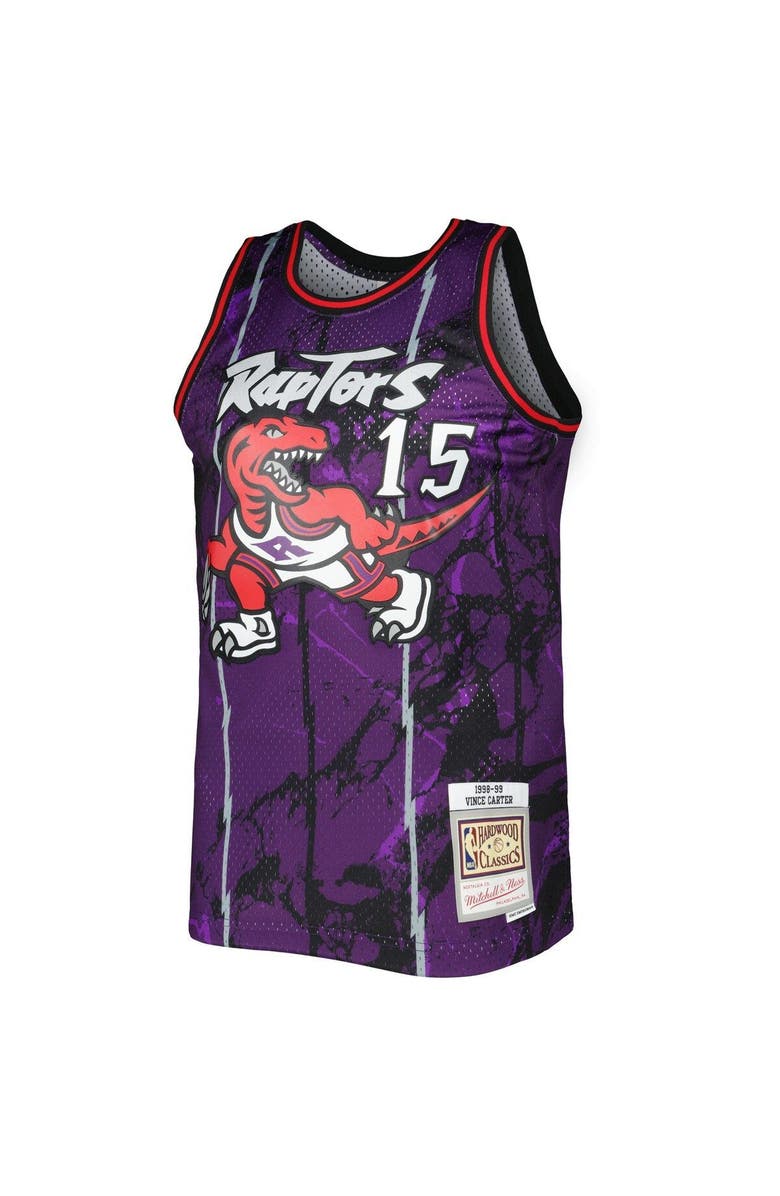 Mitchell & Ness Men's Mitchell & Ness Vince Carter Purple Toronto Raptors 1998-99 Hardwood Classics Marble Swingman Jersey, Alternate, color, 