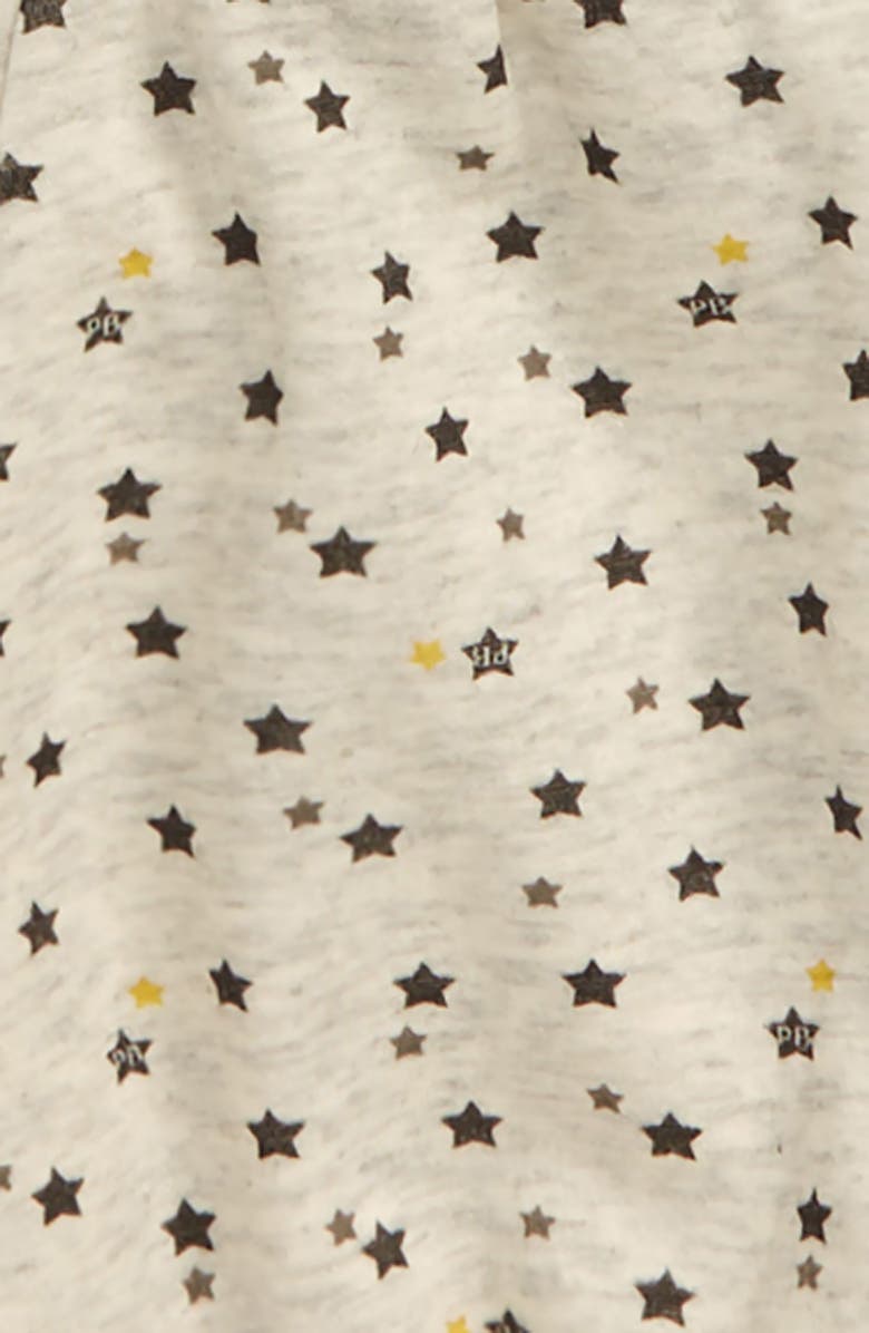 Petit Bateau Star Print Cardigan, Long Sleeve Bodysuit & Pants Set, Alternate, color, 