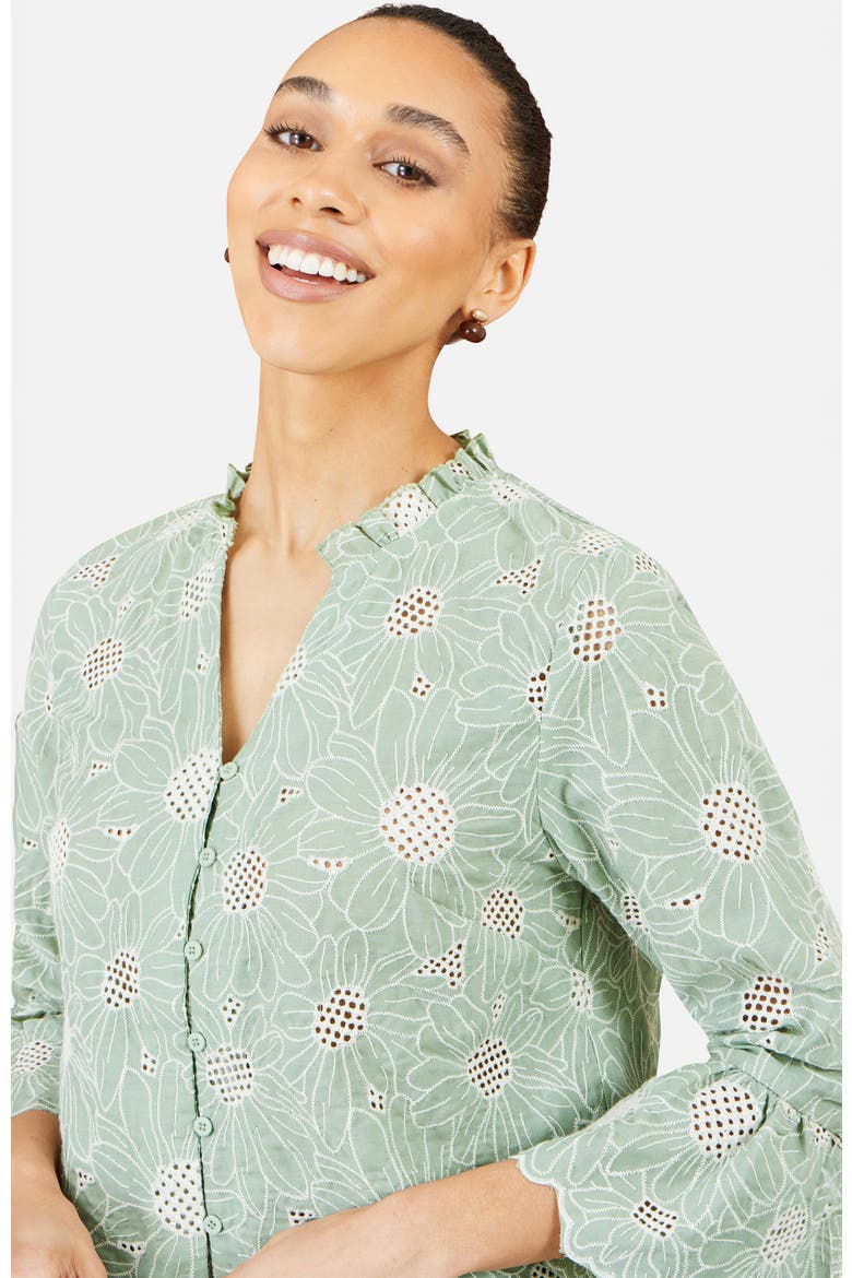 100% Cotton 3/4 Sleeve Shirt, Alternate, color, Green