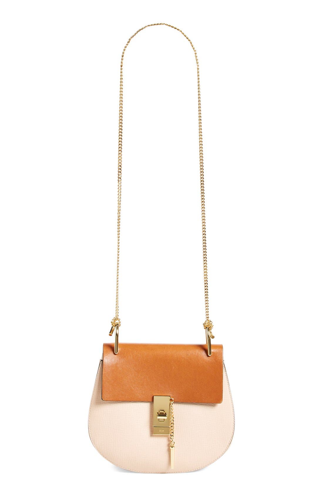 'Small Drew' Leather Shoulder Bag, Alternate, color, POWDER BEIGE