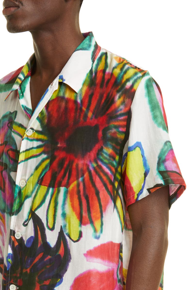 OUR LEGACY Box Melting Flowers Button-Up Cotton & Silk Shirt, Alternate, color,