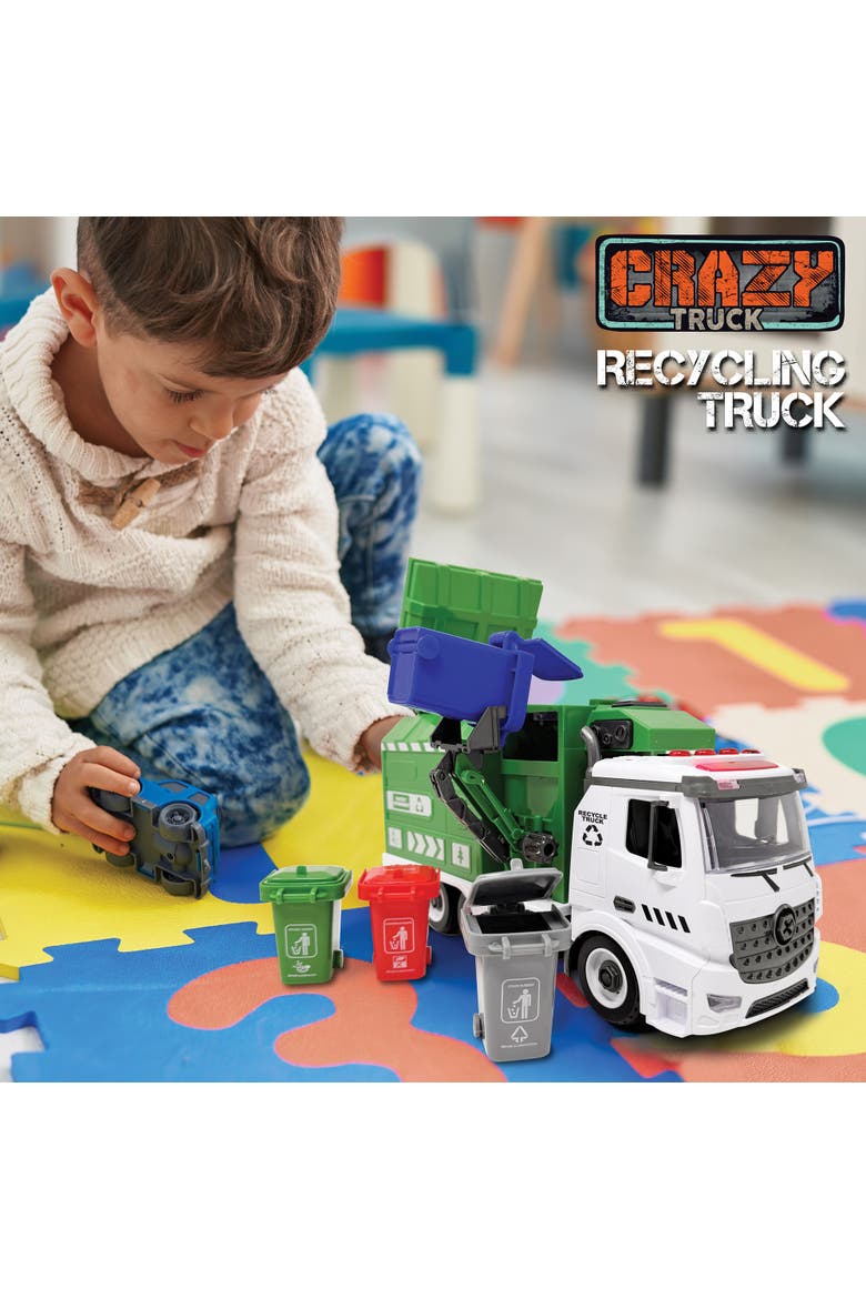 Recycling Truck Lights and Sounds City Vehicle Toy Set, Alternate, color, Multicolored