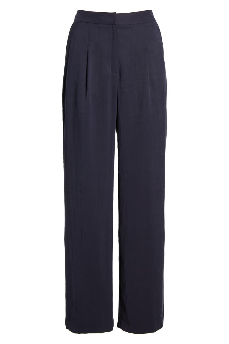 Tonal Stripe Relaxed Slacks (Nordstrom Exclusive), Alternate, color, NAVY NIGHT